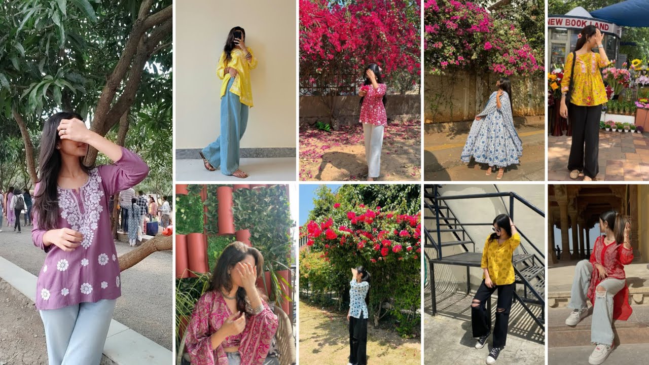 Kurti photo pose💕 girls photo🌼 girls hide face photo🖤 dp photo🎀 stylish photo pose💖