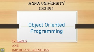 Object Oriented Programming |CS3391| Important questions |2021 |Anna University | @Cracks_guys