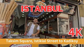 Istanbul Walking Tour Taksim Square To Kadikoy August 2024 4K Hd Experience