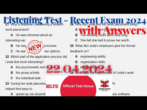 Ielts Listening Actual Test 2024 With Answers | 22.04.2024