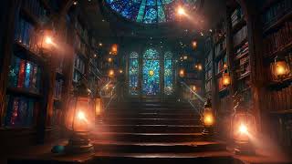 Enchanted Library Ambience | Mystical Lanterns, Stained Glass & Magical Books | #Fantasy #ASMR screenshot 1