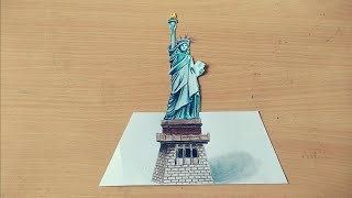 Statue of Liberty speed drawing, colored pencils#,.