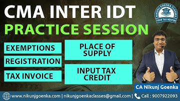 CMA Inter Indirect Tax Practice Session 2 | June 2024 Exams | CA Nikunj Goenka