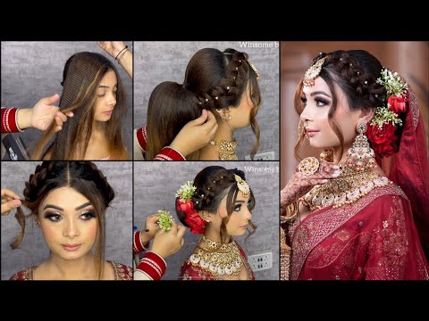 How to: Front Twisted Bridal Hairstyle | Traditional Hairstyle | Indian  Wedding | 🌹🌹🌹 Bun | Tutorial - YouTube