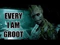 Every i am groot in guardians of the galaxy