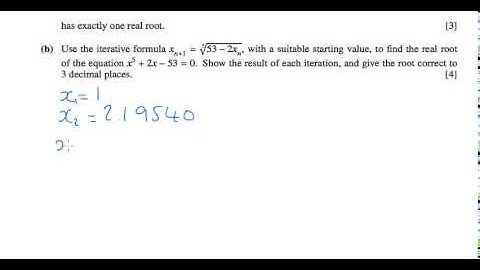 C3 2007 January q3b - A2 Maths - Iterative/Numerical Methods