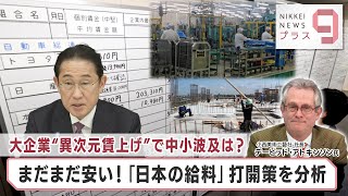 大企業“異次元賃上げ”で中小波及は？ まだまだ安い！「日本の給料」打開策を分析【日経プラス９】（2024年3月14日）