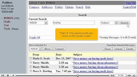 Searching for messages in SquirrelMail by VodaHost web hosting