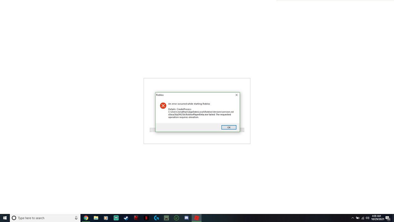 How to Fix “An error occurred while starting Roblox” on Windows