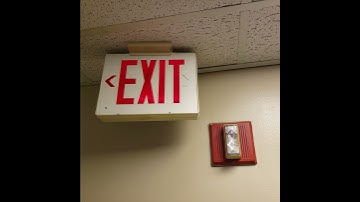Exit Sign and EST Fire Alarm Horn at Sewell Hall