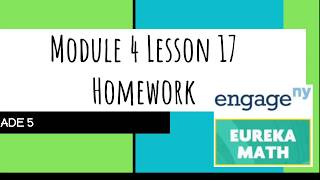 Celebrity Engage NY // Eureka Math Grade 5 Module 4 Lesson 17 Homework Profile