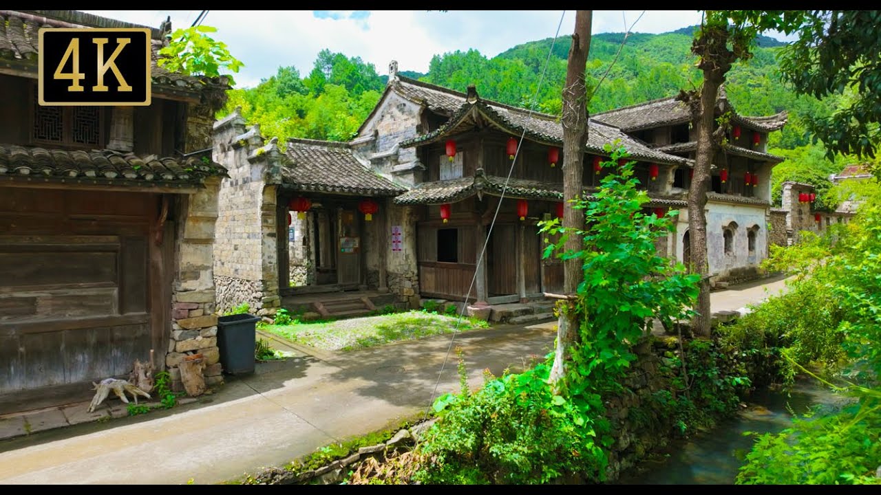 Traditional Chinese Ancient Village Walk,A 600-Year-Old Masterpiece like Living Painting・4K