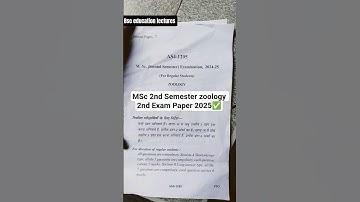 |MSc 2Nd Semester Zoology  Exam Paper 2025| #zoology #msc2ndsem #msczoology #bsceducationlectures