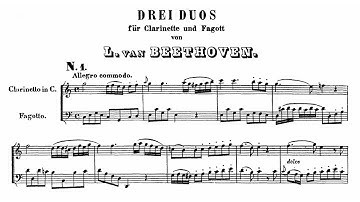 Ludwig van Beethoven: Three Duets for Clarinet and Bassoon, WoO27 (1790-1792)