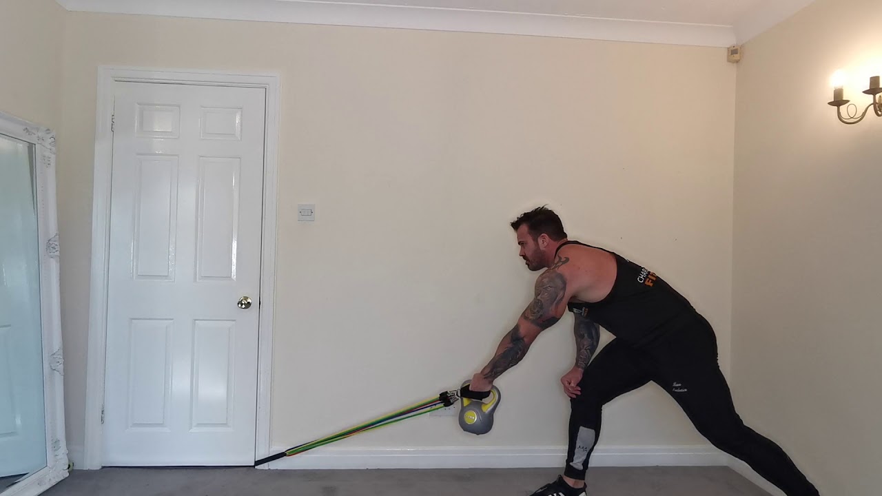 Resistance Band Bent Over Single Arm Rows With Kettlebell - YouTube