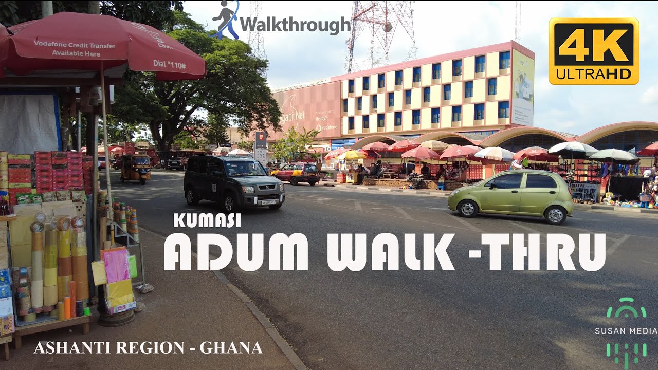 Adum kumasi Walk Tour in the Ashanti Region of Ghana 4K   #adumkumasi #ghana #ashantiregion #walk