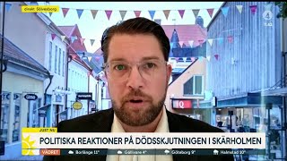 'Vi måste börja utvisa de här människorna' – Jimmie Åkesson om mordet i Skärholmen