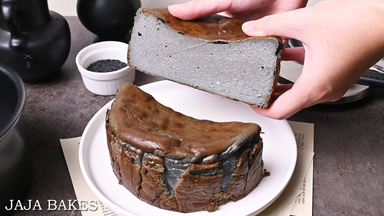 Black Sesame Basque Cheesecake | Jaja Bakes