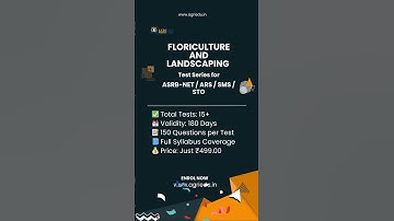 ASRB-NET / ARS / SMS / STO–Floriculture & Landscaping Aspirants #Floriculture #Landscaping #agriedu