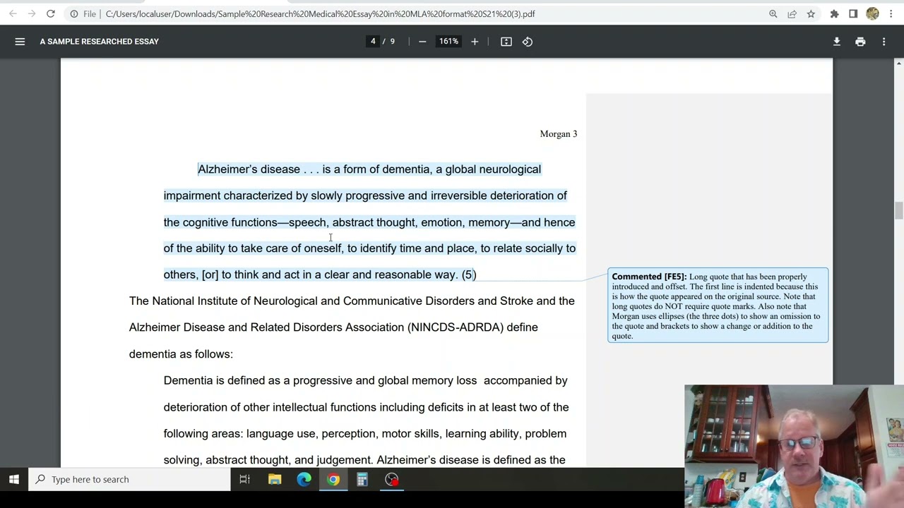 Review of MLA Formatting--All Classes