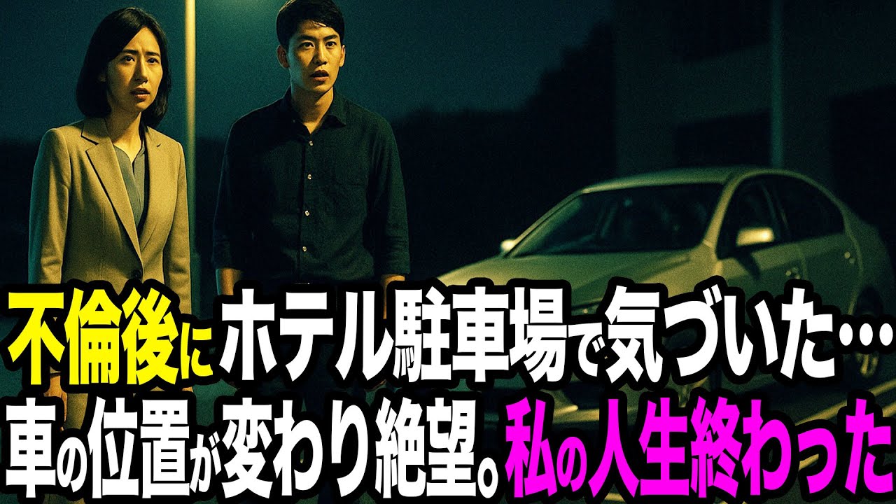 【シタ妻】「早く会いたいって誰？」ホテルの駐車場で気づいた動く車…不倫がバレた妻の絶望。合鍵で仕掛けられた監視の罠。私の人生終わった【修羅場朗読】