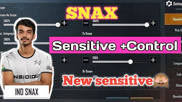IND Snax new sensitive setting ll  Snax latest sensitive and control code😱