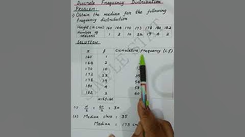 Median for Discrete frequency distribution -Statistics for Data Analytics :   - Simple Stat