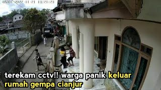 TEREKAM CCTV!! gempa cianjur bikin warga panik