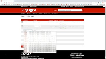 MyPIP Customer Portal: Using the Quick Order Pad