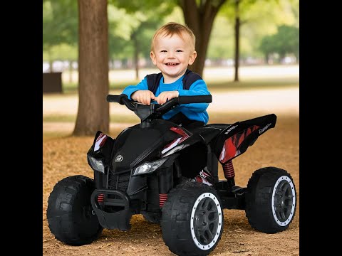 Дитячий електро квадроцикл для малюків від 3 років bambi racer електромобіль всюдихід акумулятор фари звук світло, видео 1
