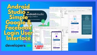 Android Studio - Simple Google & Facebook Login UI Design - Material 3 design theme screenshot 4