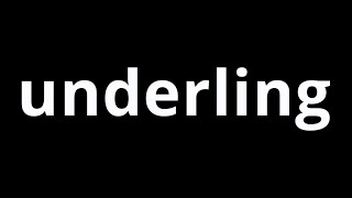 Video Word Of The Day - Underling
