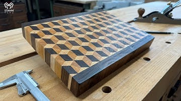Woodworking: Creating a Cutting Board with 3D Cubes Pattern - Second Approach