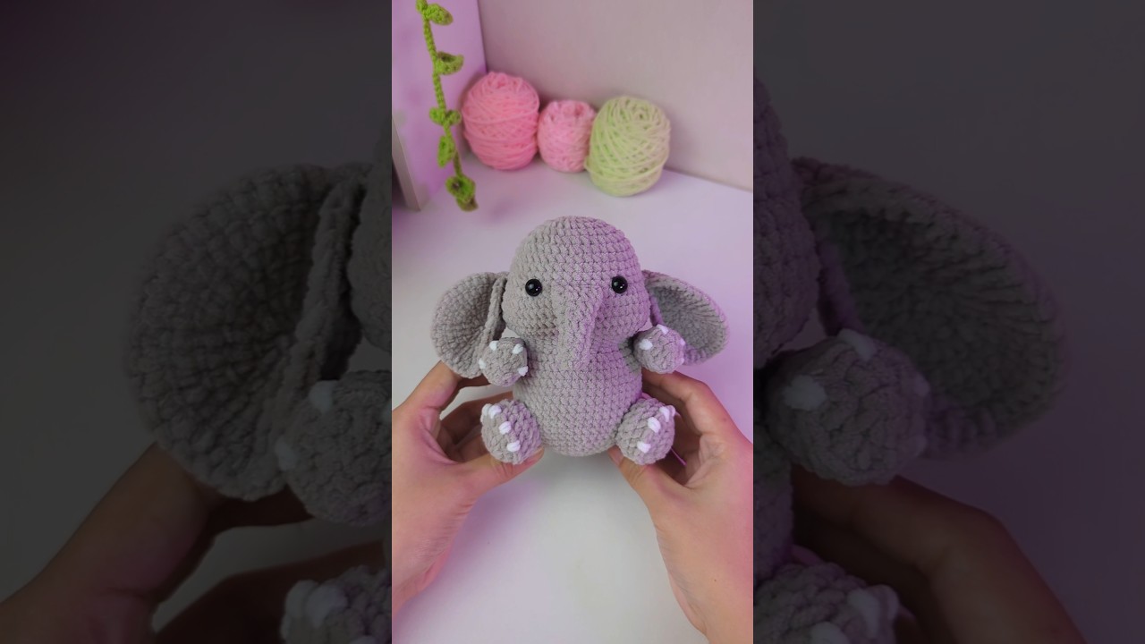 Crochet Elephant 🐘🧶 pattern from @megsmakescrochet on IG 