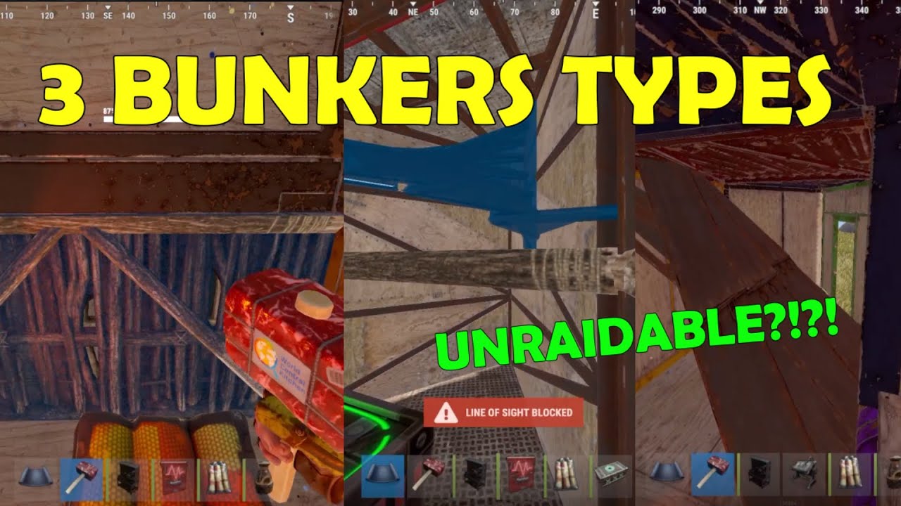 3 BUNKERS TYPES IN RUST - YouTube