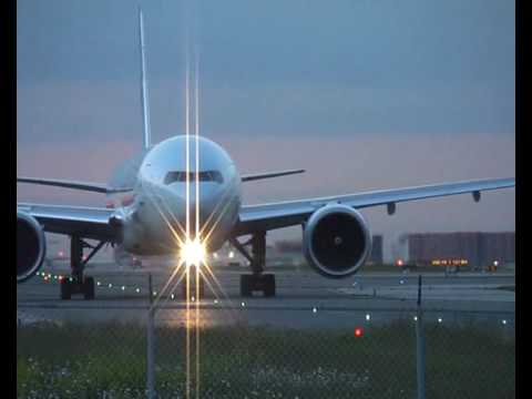 Air Canada Boeing 777-300/ER late evening take-off Toronto Pearson Airport