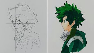 How To Draw Anime Character In Side View | Izuku Midoriya | ss_art1