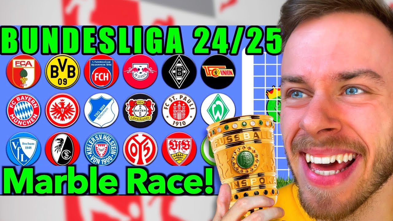 MARBLE RACE sagt die BUNDESLIGA 2024/25 voraus! 👀🏆 (sehr spannend!)