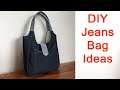 RECYCLE JEANS INTO BAGS | JEANS BAG MAKING AT HOME | DIY JEANS HANDBAG TUTORIAL | DIY BAG SEWING