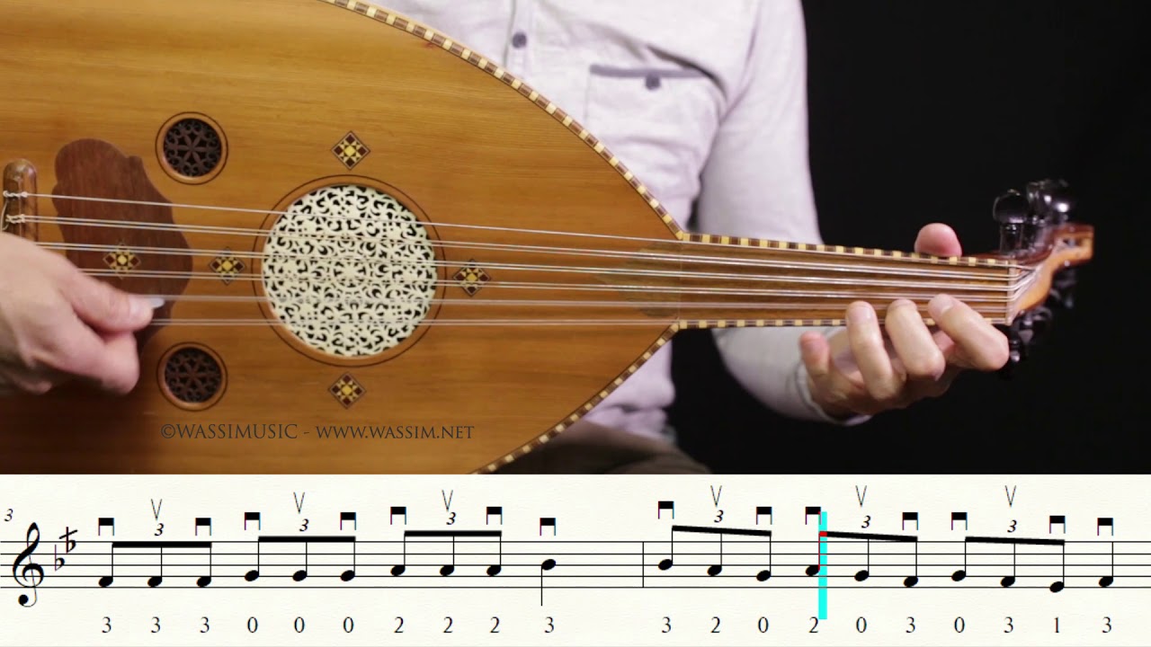 Oud Exercise on Triplets on Maqam Bayati by Wassim Njeim تمرين عود