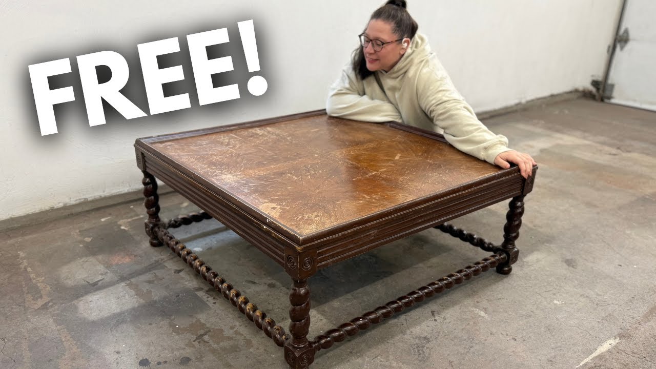 Очистка, окрашивание и сохранение БЕСПЛАТНОГО стола Barley Twist | Реставрация мебели