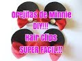 Orejitas de Minnie Mouse Tutorial, Pinzas de Cabello. Minnie Mouse Hair clips DIY.