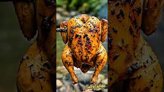 Jungle Roasted Chicken with Melting Juices | Primitive Cooking by the River #junglecooking
