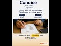 Concise: English vocabulary meaning and example