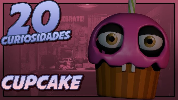 Topo de bolo Five Nights at Freddy Animatronics Cupcake Rosa