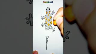 Menggambar \u0026 mewarnai Cicak Corak Tokek Lucu🦎 || Lagu Cicak Di Dinding || Lagu Anak Populer #shorts