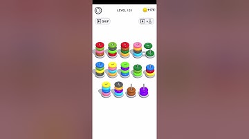 Color Hoop Stack Puzzle Level 123 Walkthrough Solution iOS/Android
