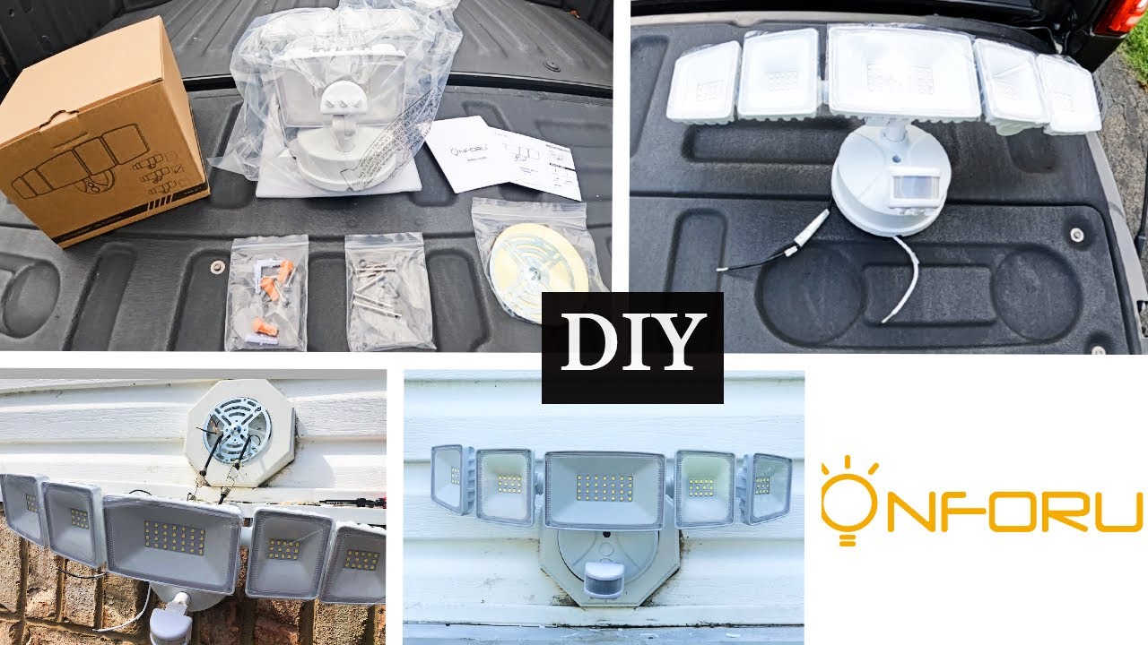 How to Install Amazon's Onforu 5 Head Motion Light above Garage - YouTube