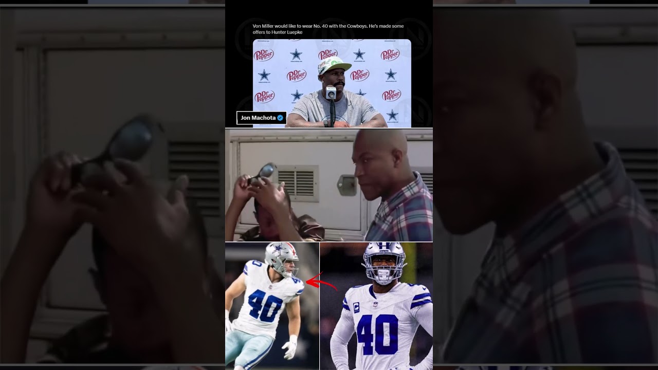 #Cowboys Von Miller gonna ask Hunter Luepke, “What you got on my 40, homie?” Literally! 😂🤣😂🤣😂