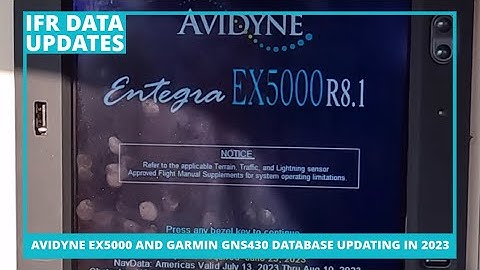 IFR Database Updates: Avidyne EX5000, Garmin GNS430